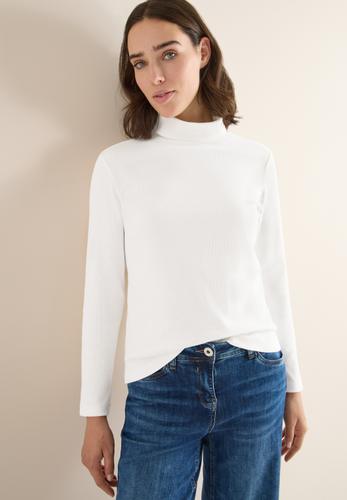 Langarmshirt in Rippstruktur XXL - Vanilla White