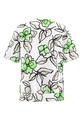 Blusenshirt NOS mit zarter Falte 44 - Paradise Green/ecru/schwarz