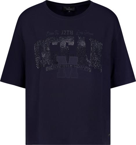 T-Shirt mit Schmuckdetails 36 - Marine