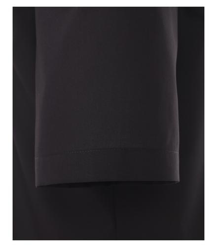 Popeline Hemd Halbarm uni 008530 40 Modern Fit - Schwarz