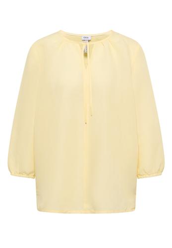 Tunika mit Split Neck aus Leinenmix L - Butter Yellow