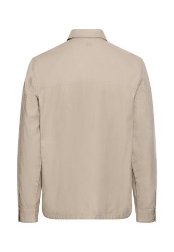 Overshirt mit Taschen M Relaxed Fit - Light Beige