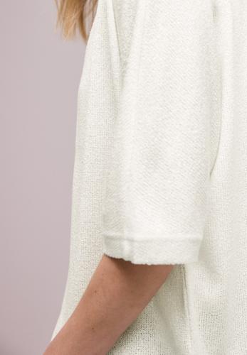 Kurzarm Jacke im Strick-Look mit Glitzer 40 - Off White