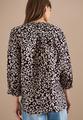 Bluse mit Leo-Muster aus Leinenmix S - Rich Burgundy