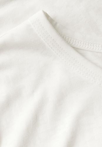 Ausbrenner-Shirt mit Wording S - Vanilla White