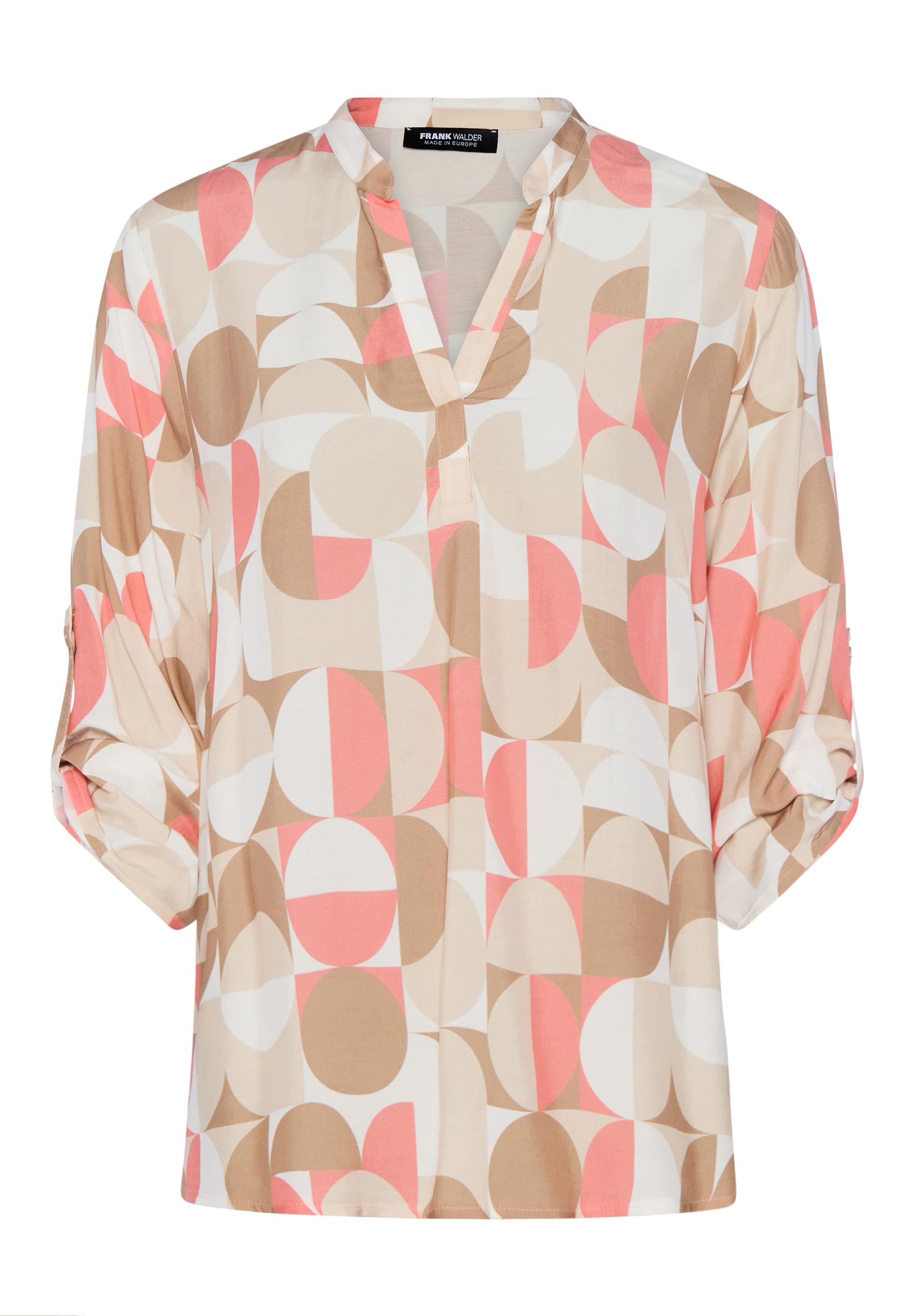 Bluse SALTED TANGERINE mit Ärmelumschlag 46 - Tangerine/affogato/ecru/cream