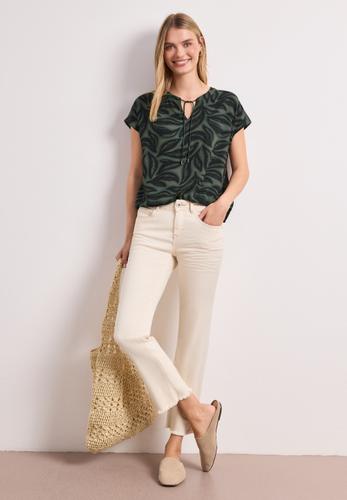 Blusenshirt mit Split Neck und Smokdetail 38 - Deep Bound Green