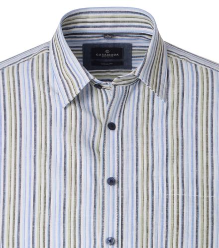 Leinenhemd Kurzarm M Comfort Fit - Blau