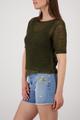 Strickpullover mir Ajour-Struktur 38 - Olive