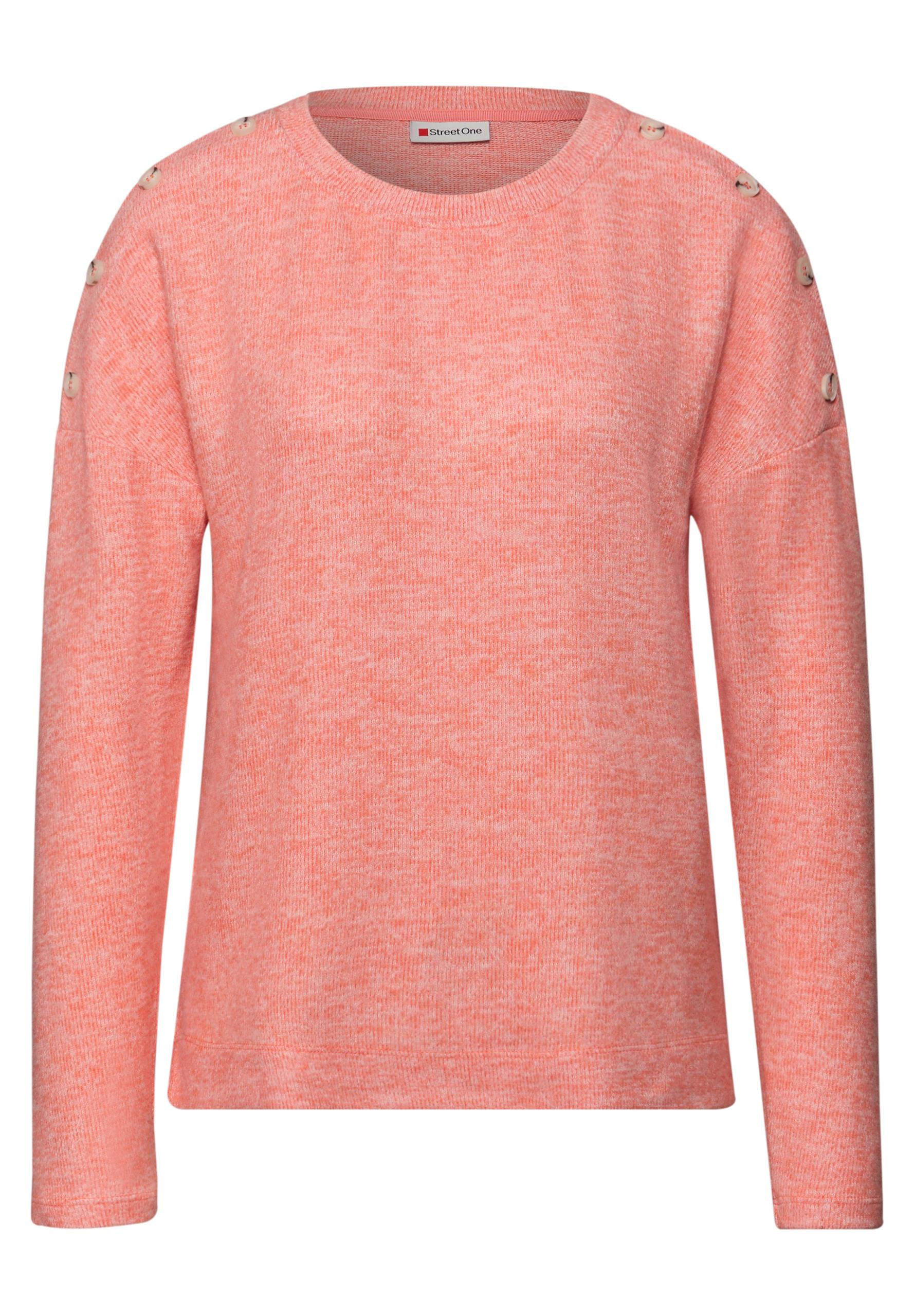 Softes Shirt mit Knöpfen 38 - Striking Coral Mel.