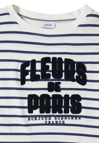 3/4-Arm Shirt mit Wording Artwork S - Universal Blue