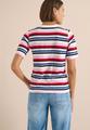 Kurzarm Shirt mit Multicolor Streifen L - Universal Blue
