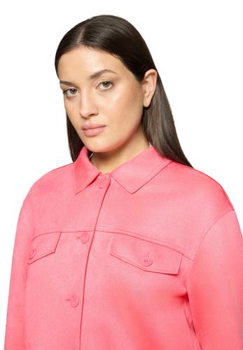 Kunstleder-Jacke 44 Lässig - Pink Lemonade