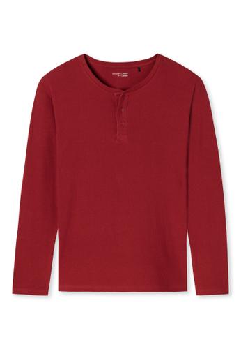 Langarmshirt Knopfleiste 50 - Rot