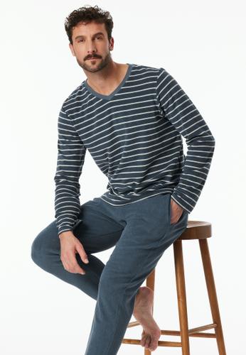 Schlafanzug lang 48 - Jeansblau