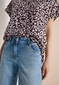 Hemdbluse mit Leo-Print aus Leinenmix