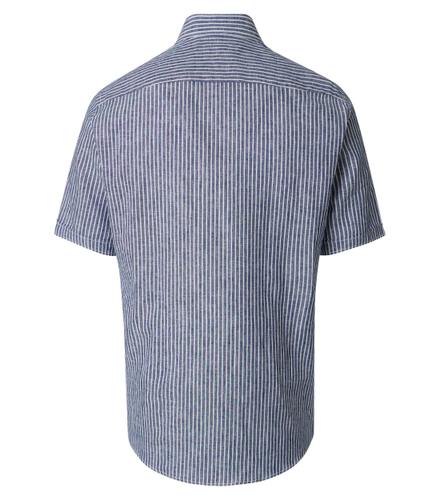 Leinenhemd kurzarm M Casual Fit Short - Blau
