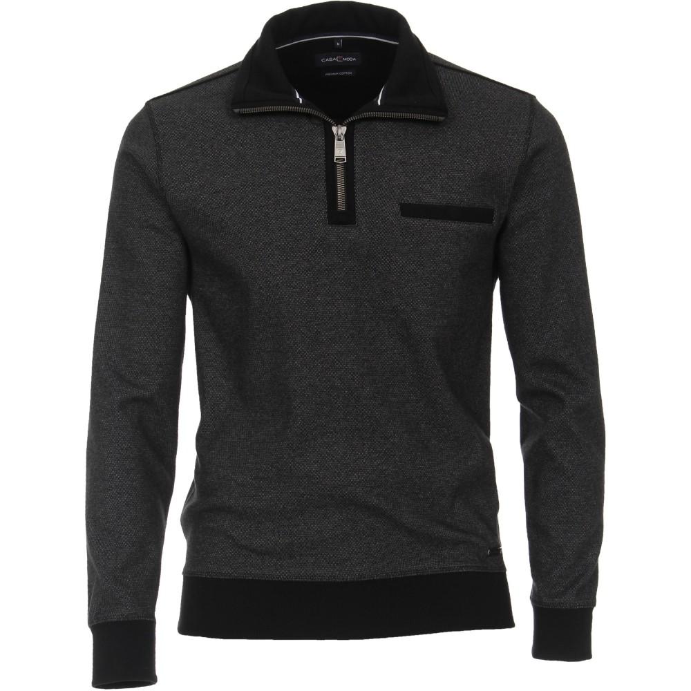 Sweat-Troyer gemustert M - Anthrazit