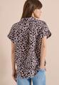 Hemdbluse mit Leo-Print aus Leinenmix