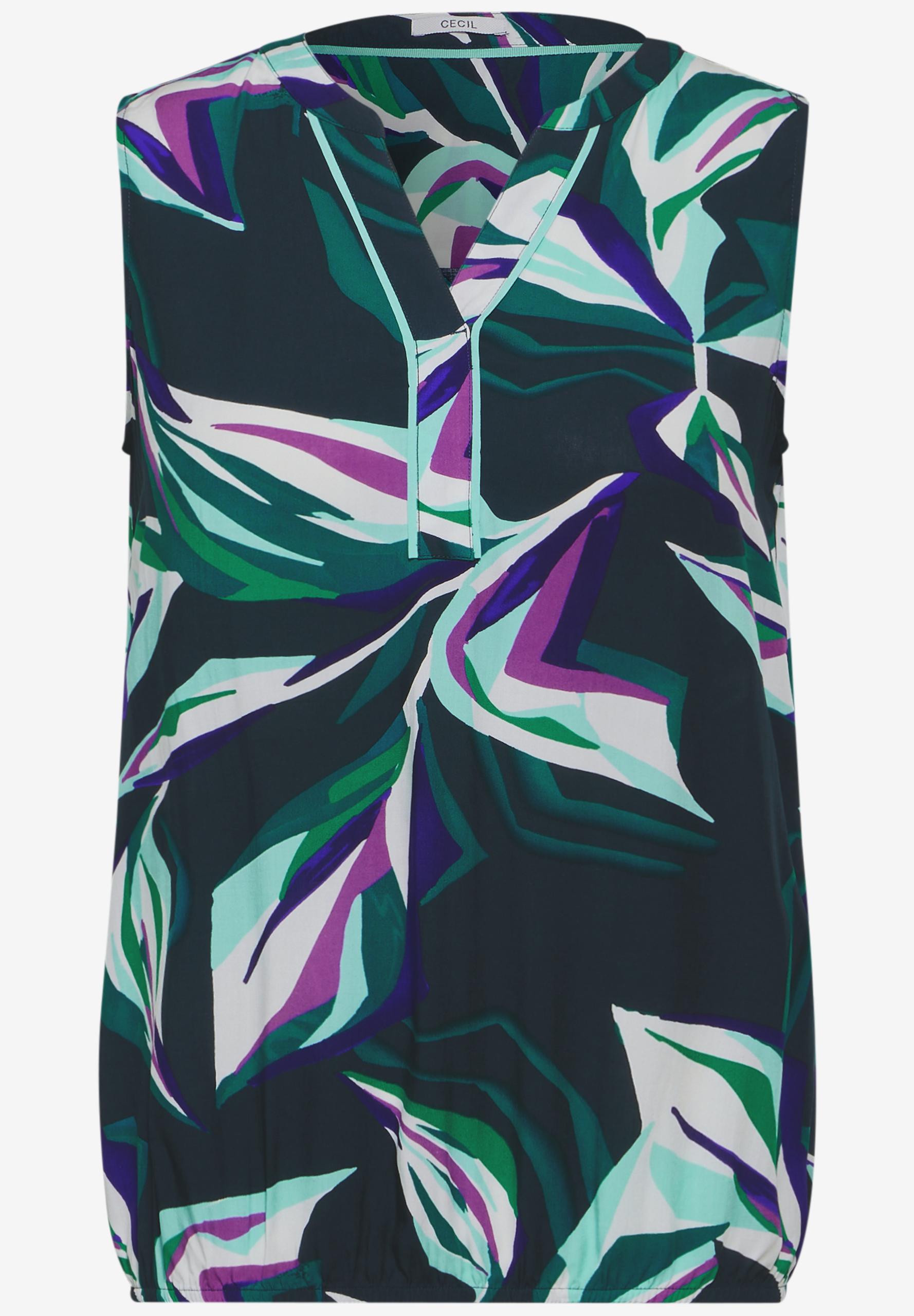 Gemusterte Bluse S - Fir Green
