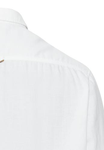 Langarm Hemd aus leichtem Leinenmix XL Regular Fit - White