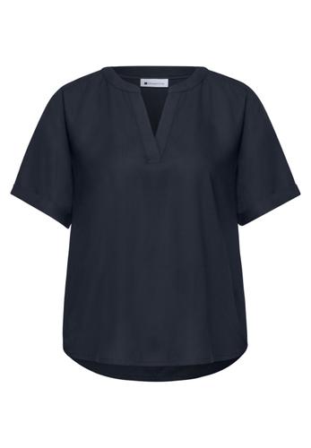 Kurzarm Bluse mit Turn-Up