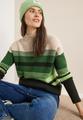 Gestreifter Mouliné Pullover L - Raw Khaki