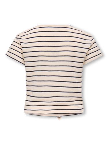 KOGJANA SS STRIPED KNOT TOP JRS 134/140 Normal geschnitten - Tofu