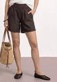 Shorts aus Leinen mit Paperbag-Bund