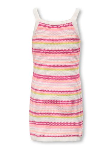 KOGBELLI LIFE SL STRIPE DRESS KNT 134/140 Slim Fit - Ecru