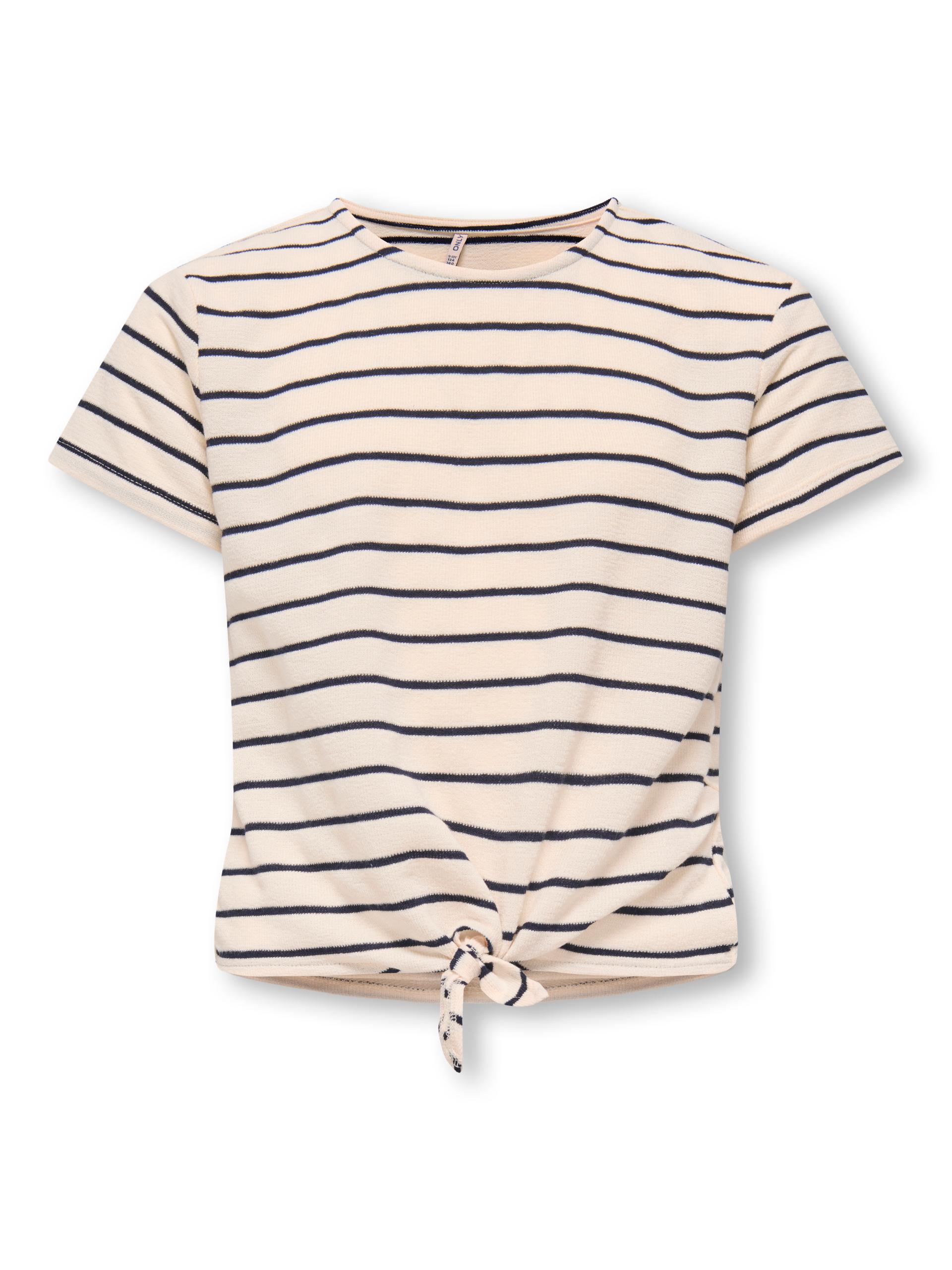 KOGJANA SS STRIPED KNOT TOP JRS 134/140 Normal geschnitten - Tofu