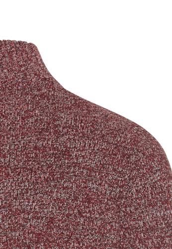 Strick-Troyer mit melierter Struktur XXL Regular Fit - Amber Red