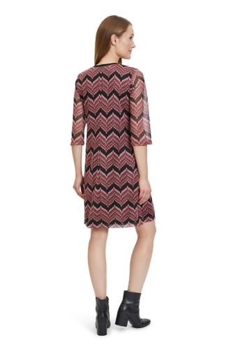 Basic-Kleid 40 A-Linie - Pink/schwarz
