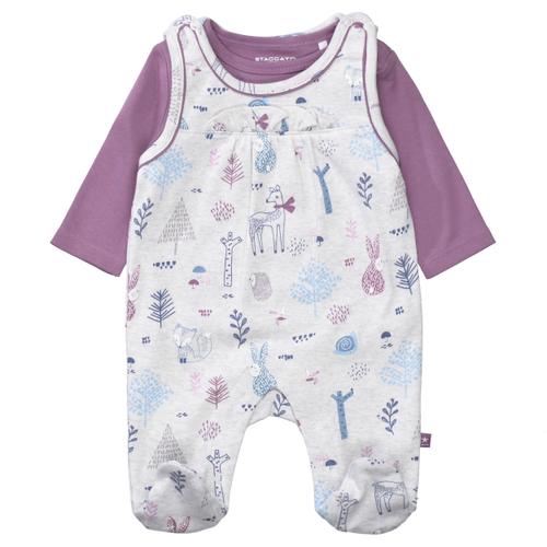 Strampler mit Shirt mit Allover-Print 56 normal - Soft Grey Aop
