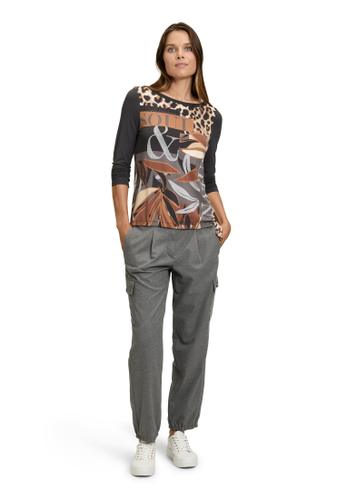 Casual-Shirt 42 Figurumspielend - Beige/grau