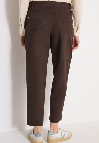 Mid Waist Barrel Leg Hose im Casual Fit 27/28 - Macchiato Brown