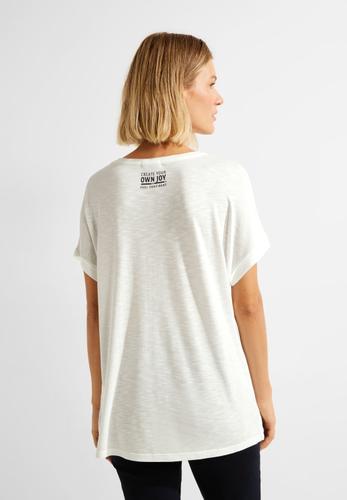 Shirt mit Steinchen Wording M - Vanilla White