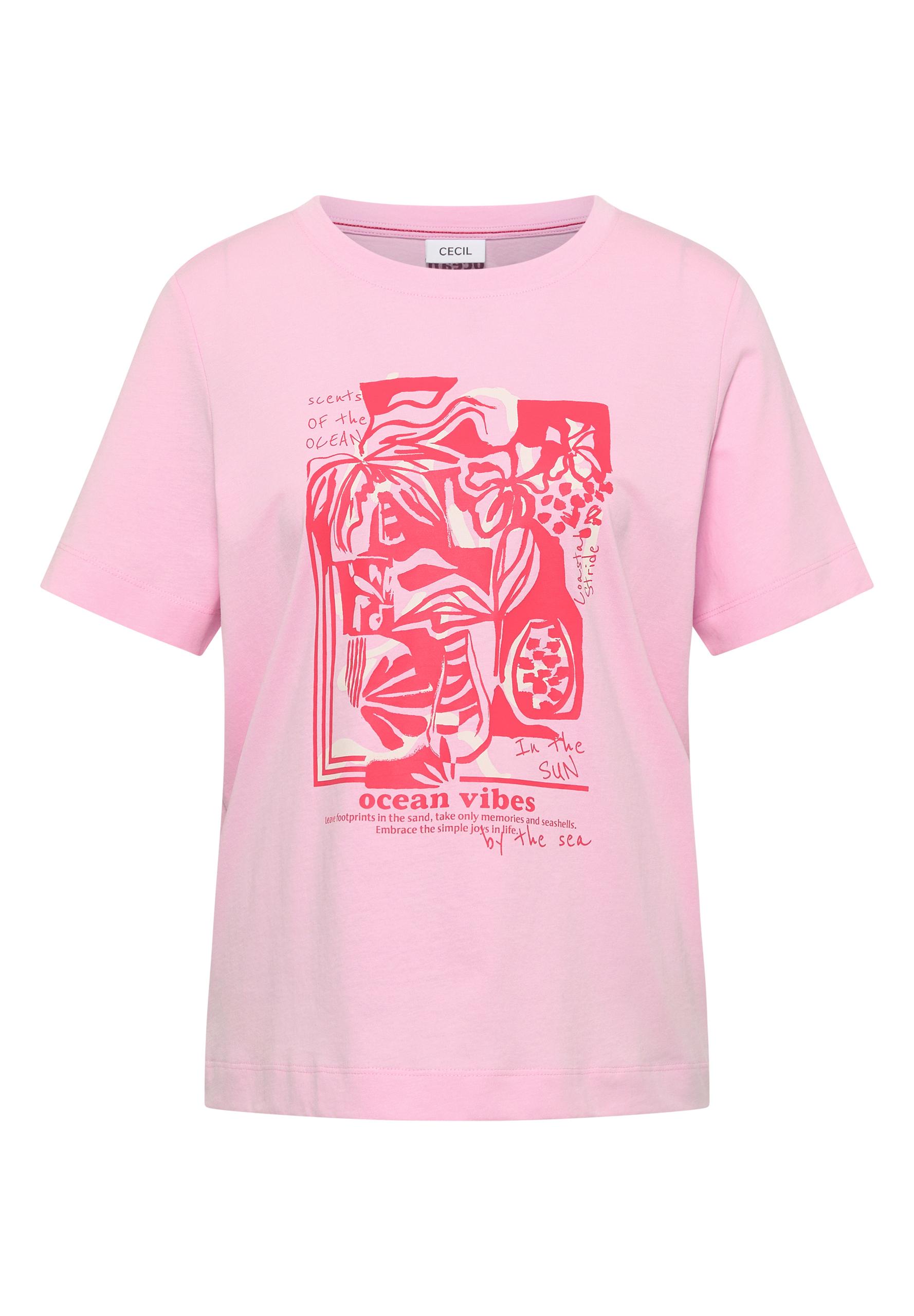 Shirt mit Rundhals und maritimem Print M - Light Blush Rose