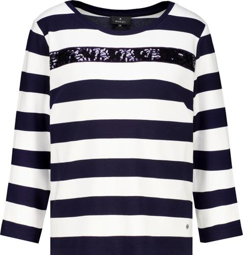Sweatshirt mit Pailletten-Streifen 36 - Marine Ringel