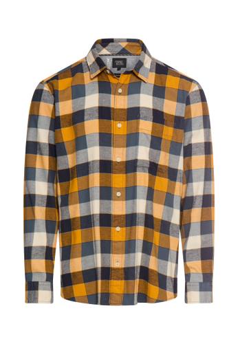 fleXXXactive® Langarmhemd aus leichtem Flanell M Regular Fit - Burned Yellow