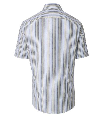 Leinenhemd Kurzarm M Comfort Fit - Blau