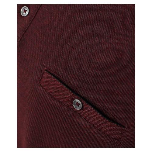 Polo-Shirt Langarm gestreift L - Rot