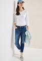 Mid Waist Slim Leg Jeans im Casual Fit 32/7/8 Hosen - Mid Blue Used Wash