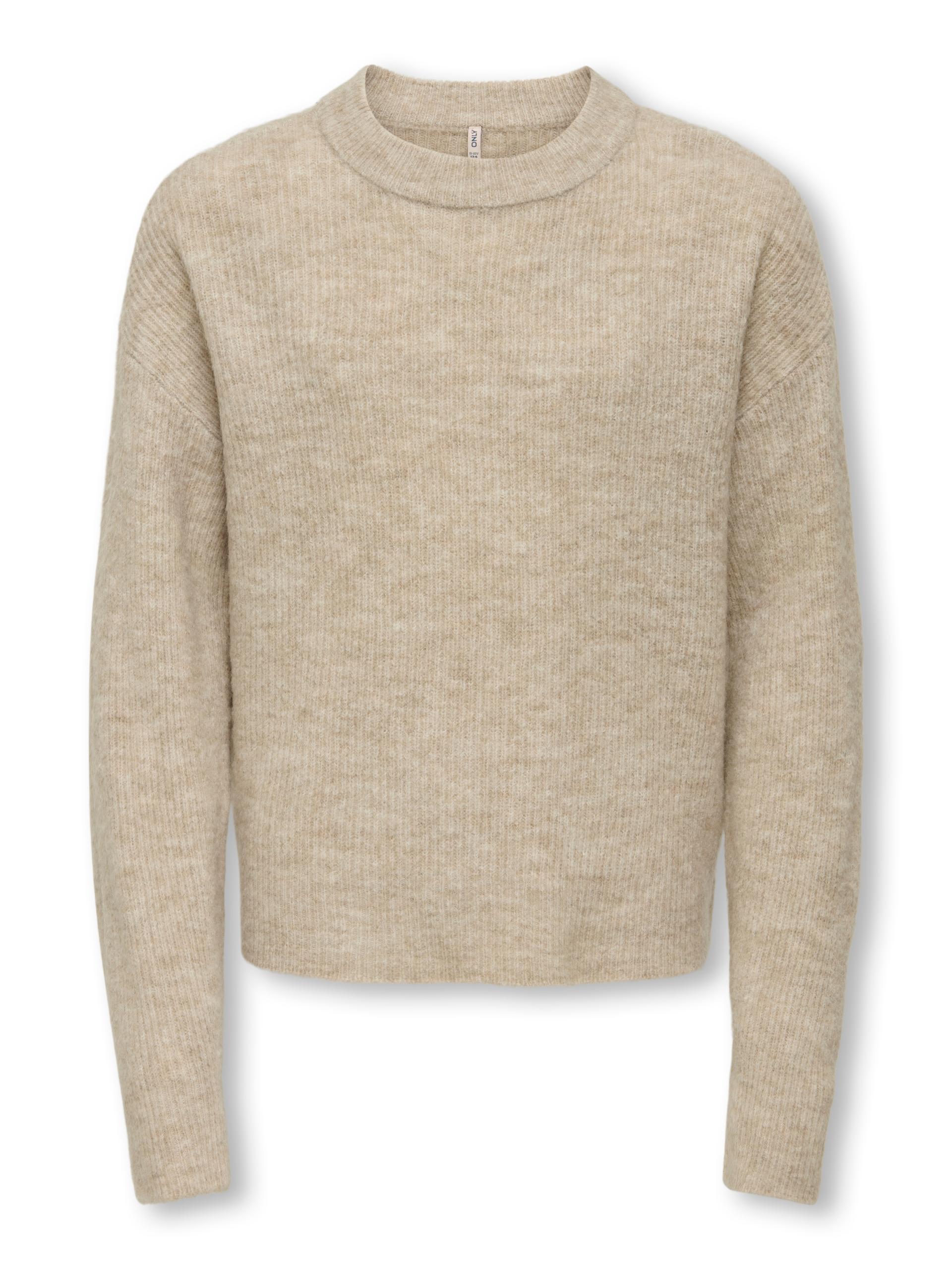 KOGCAMILLA O-NECK L/S PULLOVER KNT 134/140 Normal geschnitten - Pumice Stone