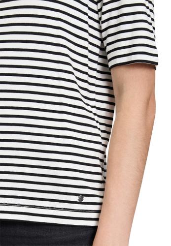Streifenshirt XL Gerade - Weiß/schwarz