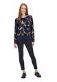 Feinstrickpullover 38 Gerade - Blau/camel