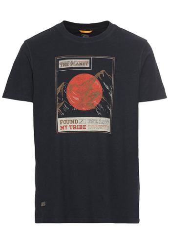 T-Shirt mit Print aus nachhaltigem Organic Cotton Blau M