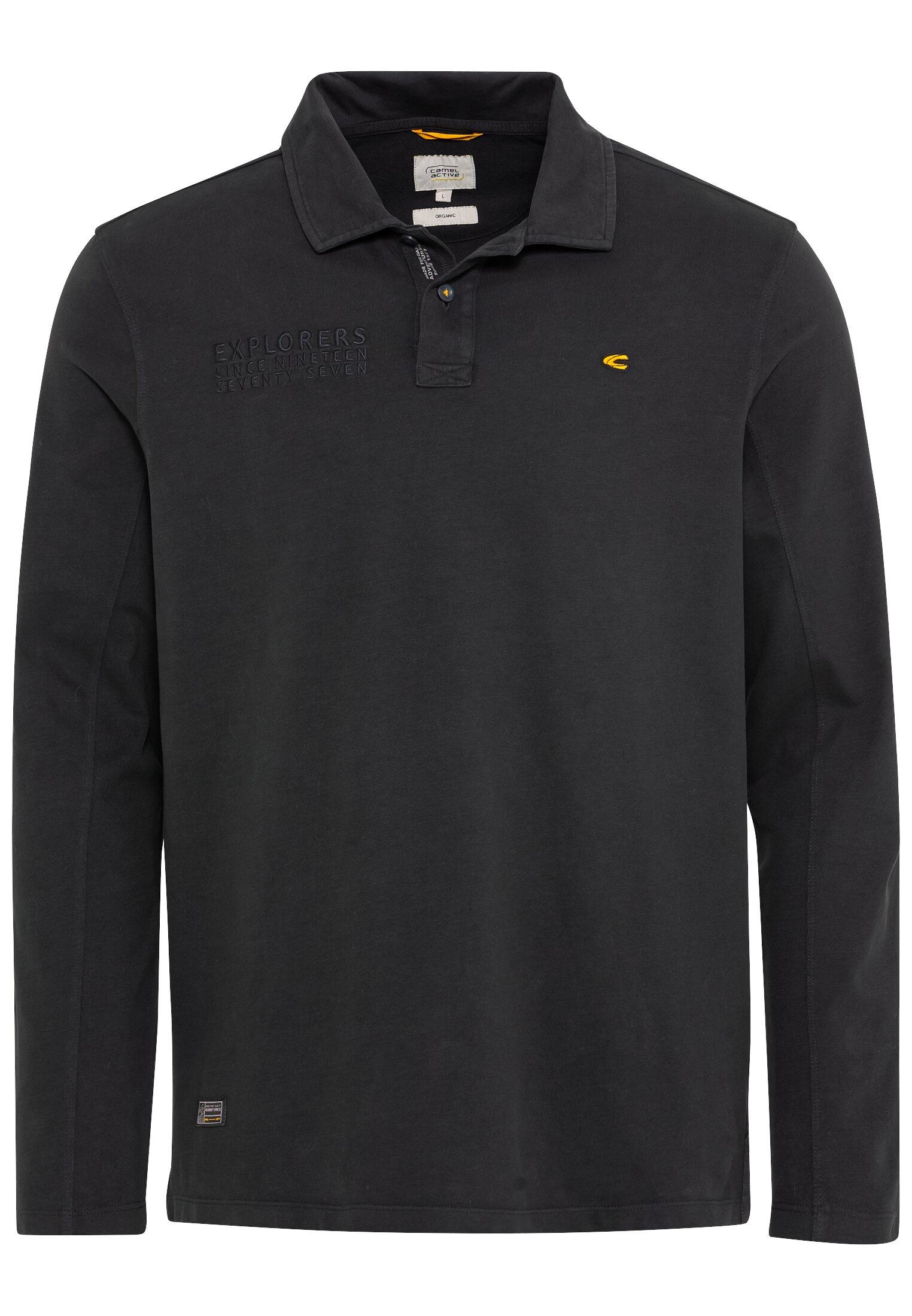 Langarm Poloshirt aus zertifiziertem Organic Cotton 3XL Regular Fit - Asphalt