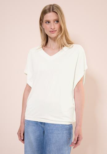 Lässiges V-Neck Shirt L - Vanilla White