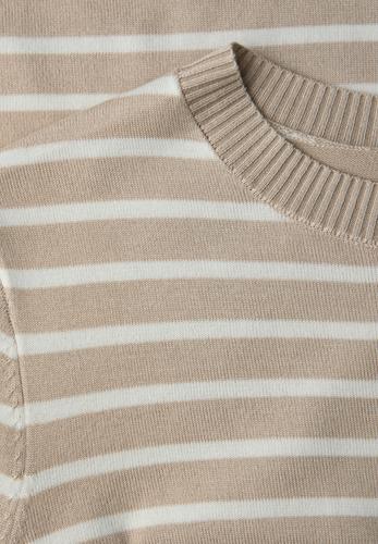 Gestreifter Pullover 38 - Cotton Beige
